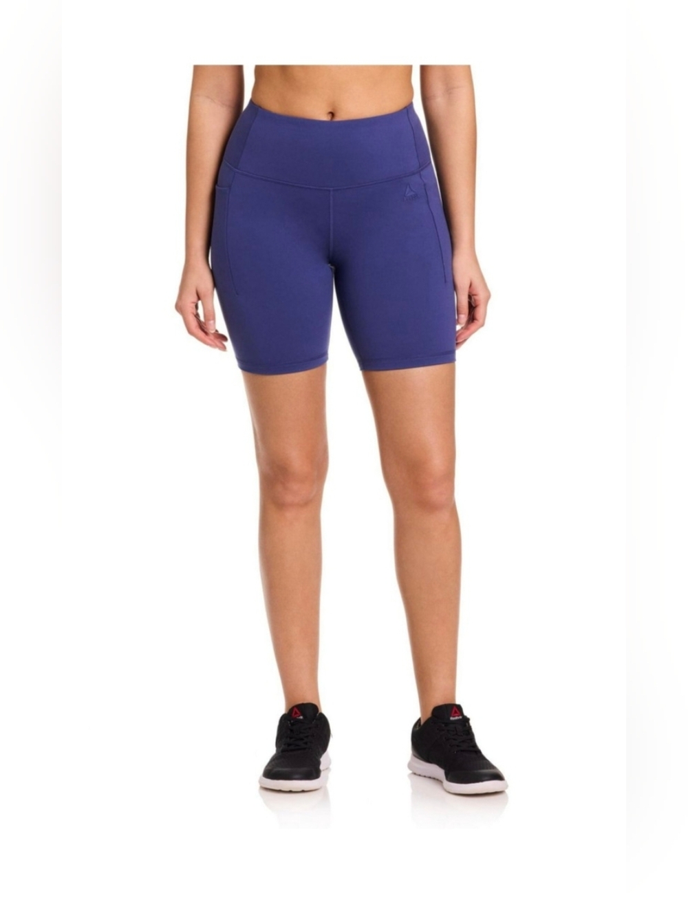 Reebok Women’s ‘Reflex’ Fitted High-Rise 7” Inseam Biker Shorts with Pockets